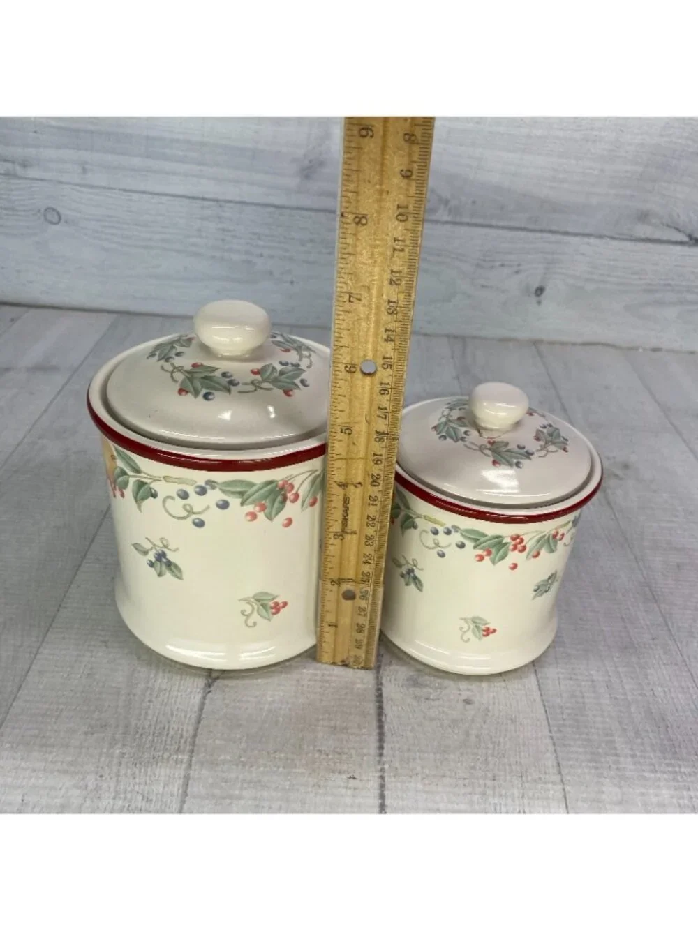 Jay Imports Corelle Coordinates ABUNDANCE Fruit Coffee Tea Canister Jar Set 2